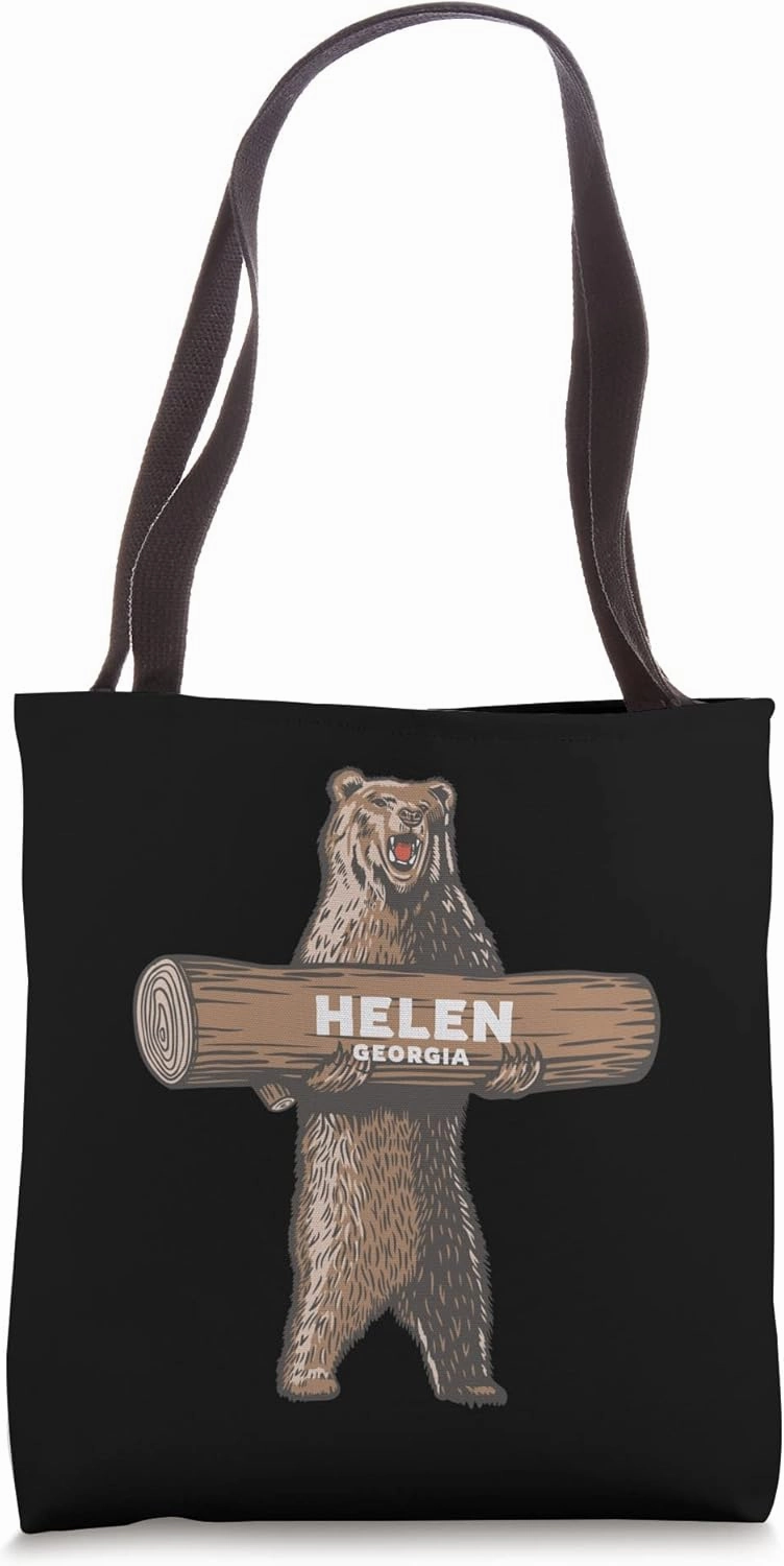 Helen Georgia GA Growling Bear Vacation Souvenir Tote Bag