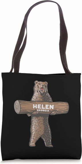 Helen Georgia GA Growling Bear Vacation Souvenir Tote Bag