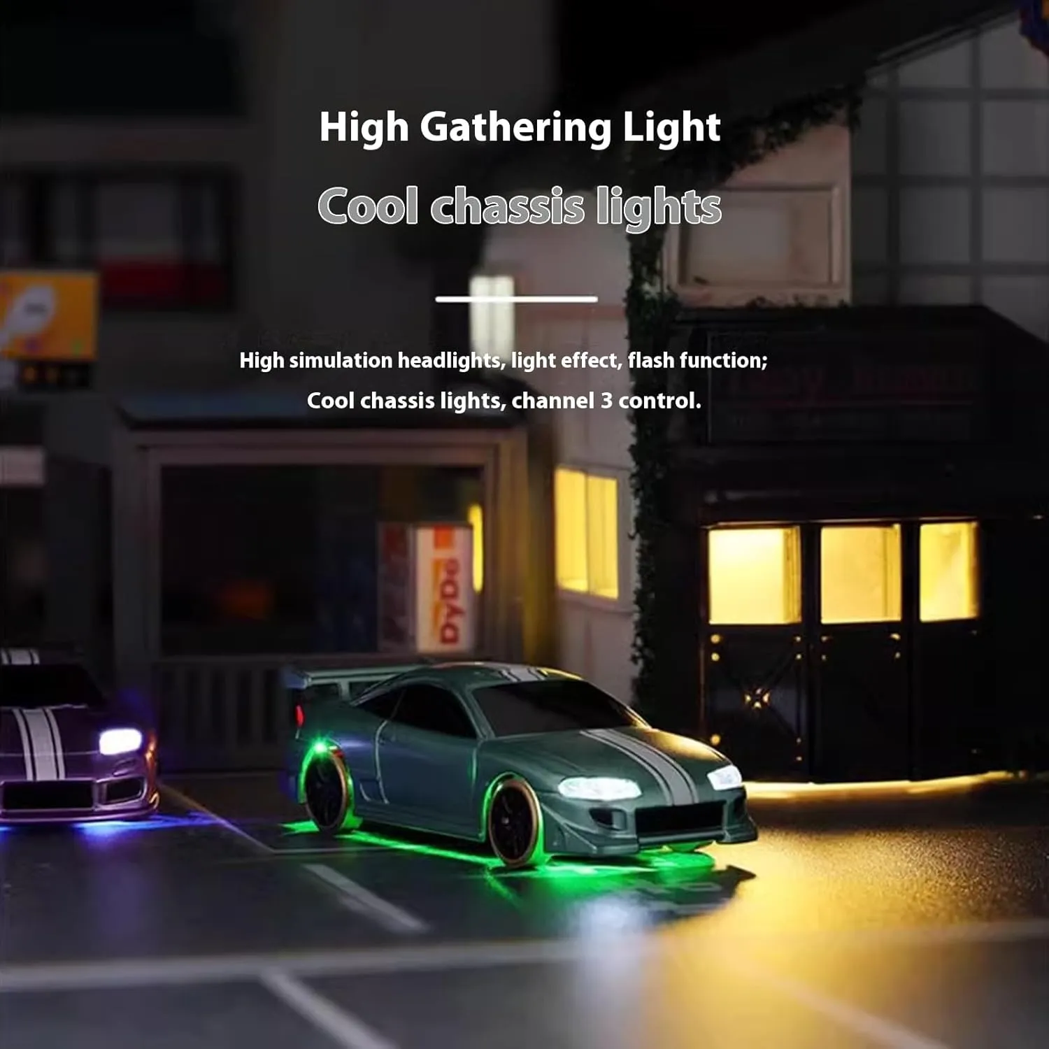 Helidirect 1:76 Scale Drift RC Car, RC Mini Drift Car 1:76 Scale with Gyro Mini Full Proportional P21-SVC Remote Control with 2 Replaceable Body Shell (Dark blueC64)