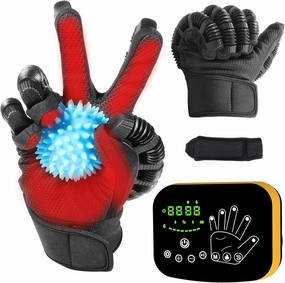 Hemiplegia Hand Stroke Recovery Equipment，Hand Rehabilitation Equipment,Stroke Heating Rehabilitation Robot Gloves,Hand Strengthener Therapy Gloves，Finger Robotic Rehabilitation Gloves (Left-L)