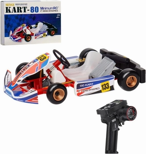 HERR Mini RC Kart Assembly Model Kart-80 1/32 Scale 2.4G DIY Toy Gift KIT Version (with Remote Control and One Battery)