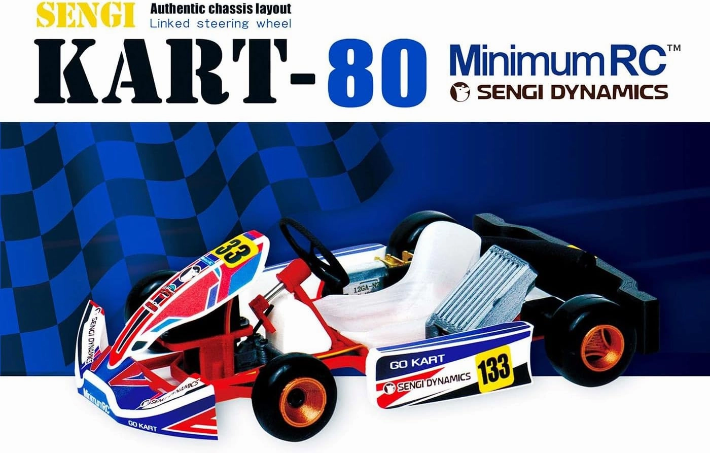 HERR Mini RC Kart Assembly Model Kart-80 1/32 Scale 2.4G DIY Toy Gift KIT Version (with Remote Control and One Battery)