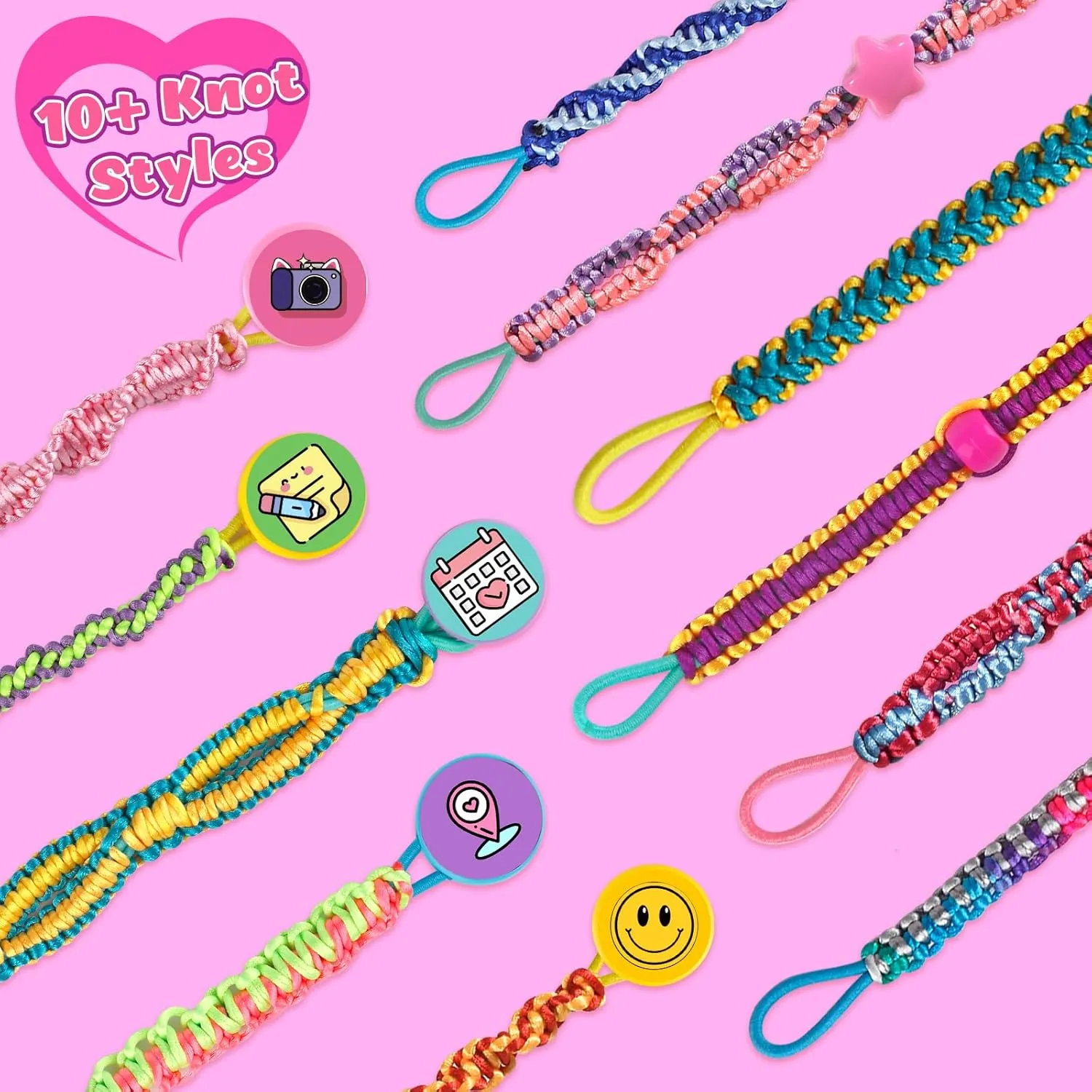 Hewaurorion Friendship Bracelet Making Kit Toys, Arts and Crafts String Maker Tool for Kids Ages 8-12, Bracelet DIY Christmas Birthday Present Gifts for Teen Girls (Rose)