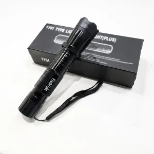 High Lumen Flashlight, USB Rechargeable, Zoomable Long Beam (3000m), IP67 Waterproof, Belt Clip - for Camping, Dog Walking (Black)