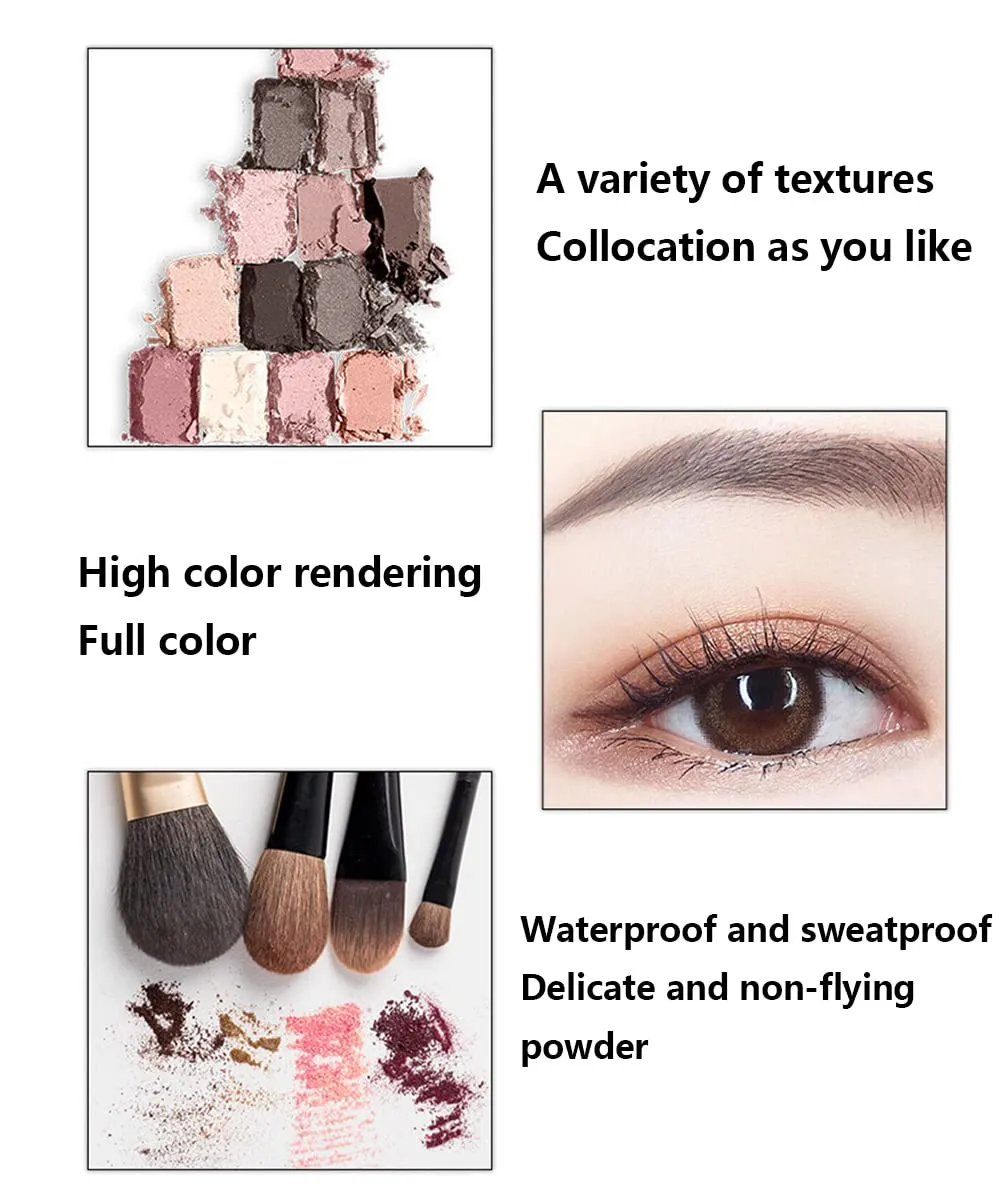 Highly Pigmented Eyeshadow Palette , 12 Colors Matte Shimmer Metallic Eyeshadow Pallet Long Lasting Blendable Natural Colors Waterproof Make Up Eye Shadows Cosmetics Gift Kit-Great for Travel (Grapefruit wIth Eyeliner)