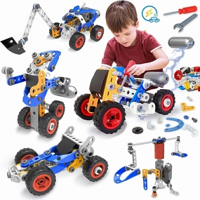 HISTOYE Building Toys for Kids Age 4-8 Erector Sets for Boys Age 6-8-12 Stem Toys for 5  Year Old Boys Robot Kit for Kids DIY Building Blocks Vehicle Construction Toys Gifts for 4 5 6 7 8 9  Years Old
