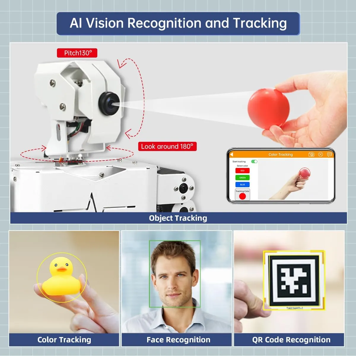 HIWONDER AI Intelligent Visual Humanoid Robot Powered by Raspberry Pi 5 8GB,DIY Robot Kits for Teens and Adults Supports App,Python Programming,PC Software (Pro Kit)