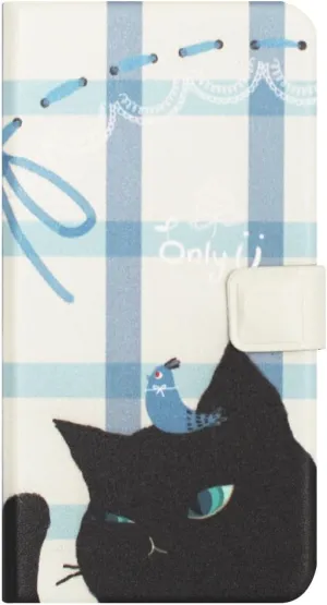 HM10269i8 iPhone Xs/X Case, Notebook Type, Cat Couple Diary, Black Happy Mori Cat Couple Diary, iPhone Cover, 5.8 Inch