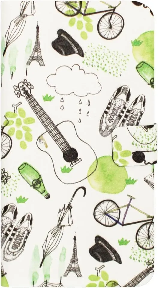 HM10270i8 iPhone Xs/X Case, Notebook Type, French Cafe Diary, Green (Happy Mori, French Cafe Diary) iPhone Cover, 5.8 Inch