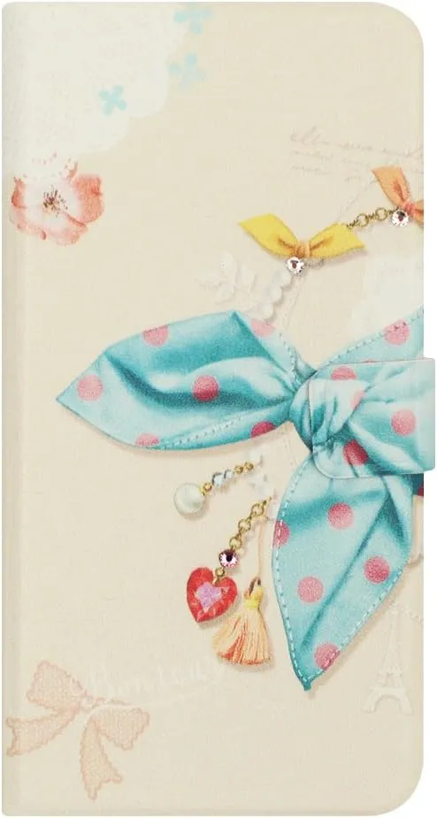 HM10273i8 iPhone Xs/X Case, Notebook Type, Dot Scarf Diary, Blue Scarf Diary, iPhone Cover, 5.8 Inch