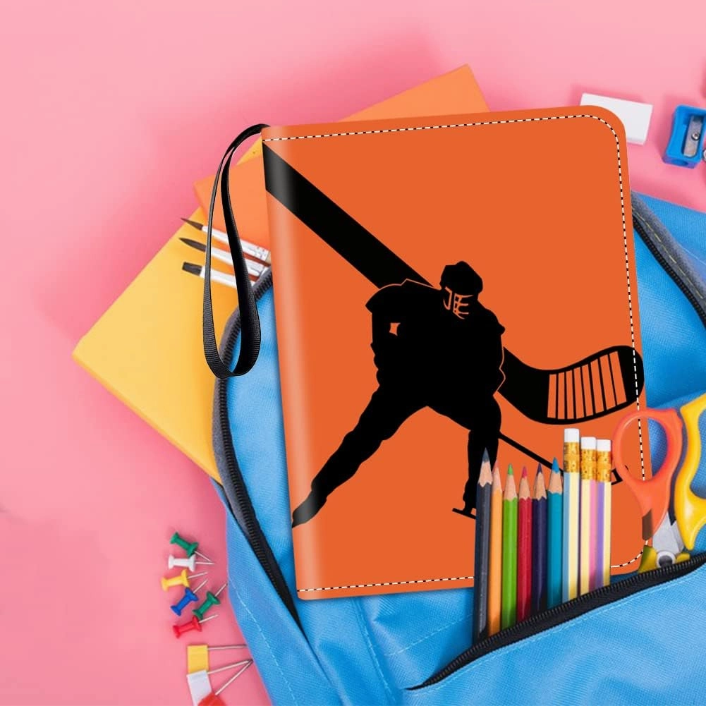 Hockey Card Binder,9-Pocket Hockey Trading Card Binder with 900 Card Sleeves Refillable Cards Album Case for Cards Collection Baseball Football Hockey Basketball Sports Cards (Hockey)