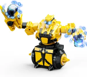 Holyton Boxing Robots - 360° Rotating Remote Control Fighting Robots with Shields & Fist Weapons, Battle Toy for Boys Aged 5-12, Ideal Robot Boxing Gift for Kids (Yellow)