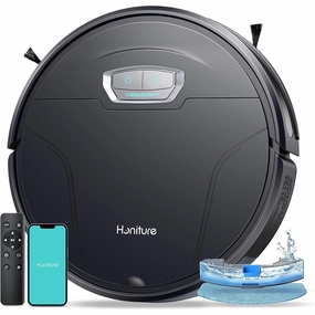 HONITURE Robot Vacuum and Mop Combo, 4000pa Strong Suction, G20 Robot Vacuum Cleaner with Self-Charging, 150Mins Max, App&Remote&Voice Control, Super-Slim, Ideal for Pet Hair