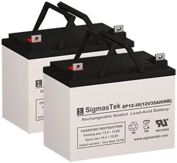 Hoveround Affinity Wheelchair Battery Replacement Set by SigmasTek - 2 x 12 Volt 35AH