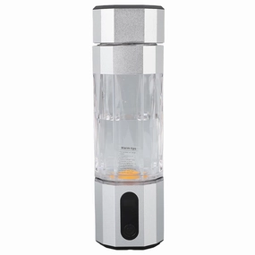 Hydrogen Water Bottle Colorful Lights 2 Gears 2 Concentrations Anti Leakage Portable Generator for Living (Silver)
