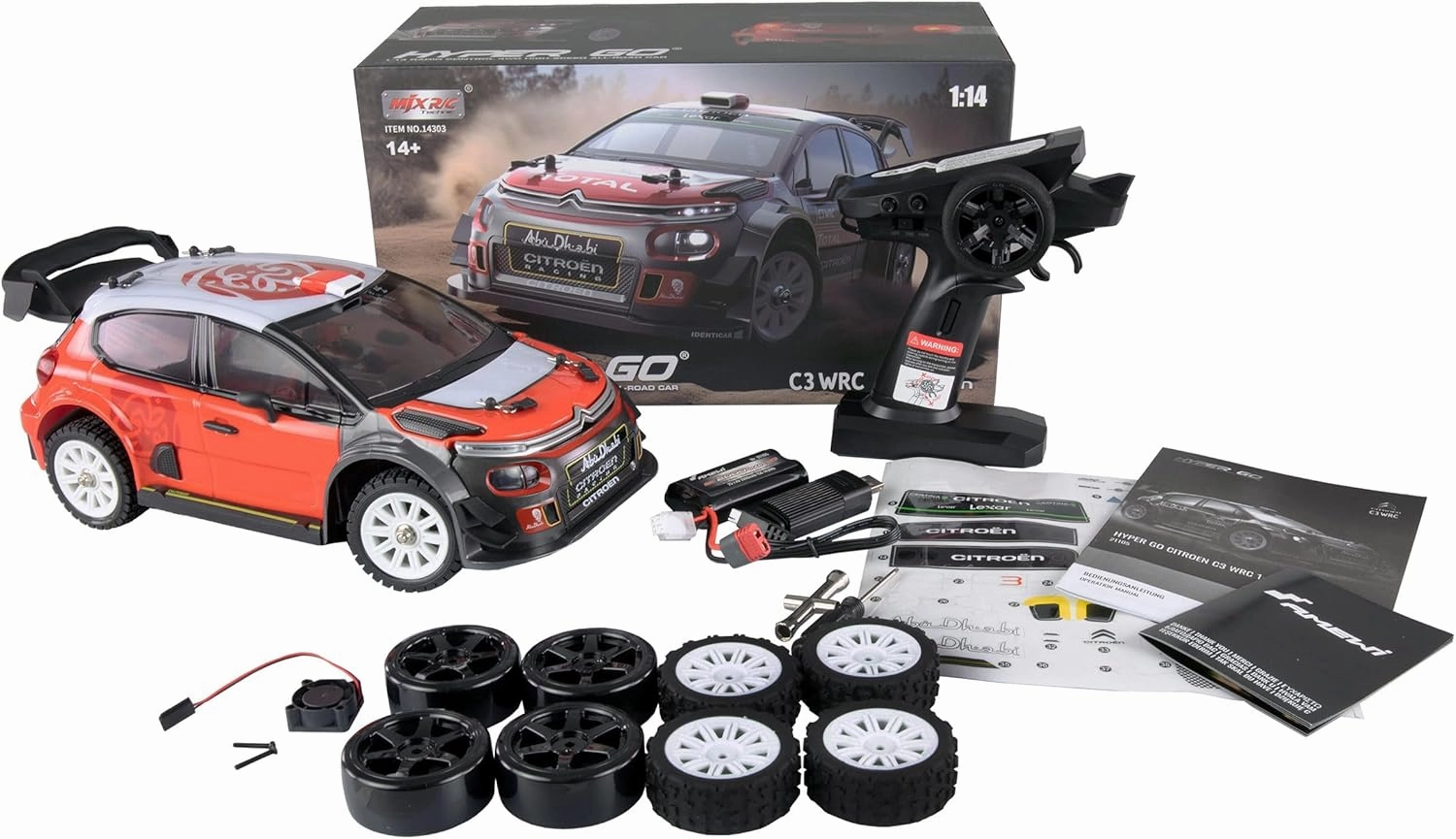 Hyper Go Citroen C3 WRC Rallye/Drift 4WD 1:14 Brushless with Gyro 45 km/h RTR, Black/Red