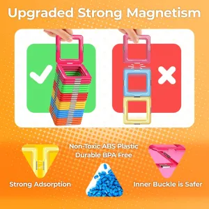 idoot Magnetic Building Tiles Blocks Toys for Kids, Educational STEM Toys Gifts-Starter Set for 3  Year Old Kids Toddler Activities