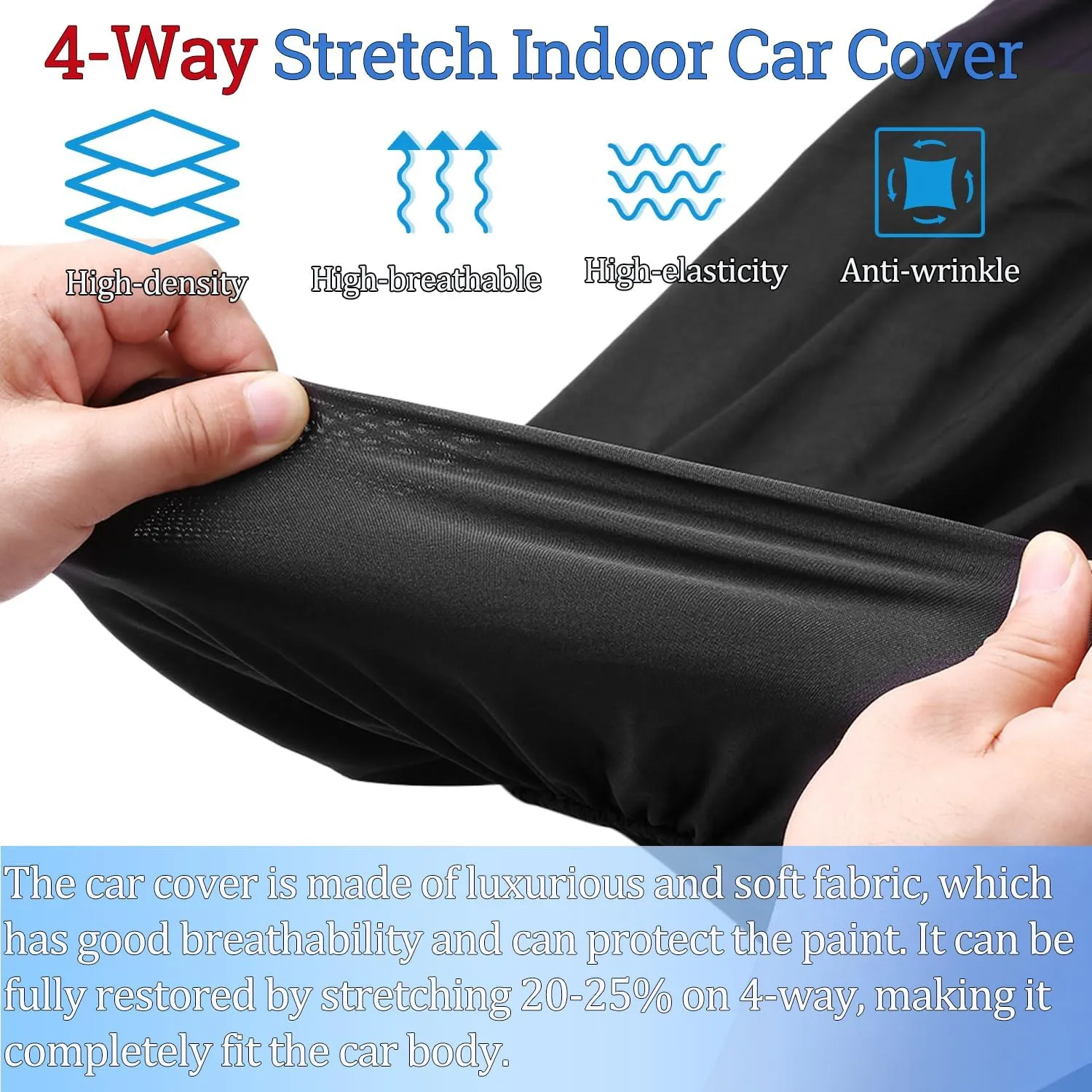 Indoor Car Cover Custom Fit for Corvette C7 C6 C5 C4 Luxurious Soft Stretch Satin Car Cover Breathable Dust-Proof for Underground Garage, Car Show