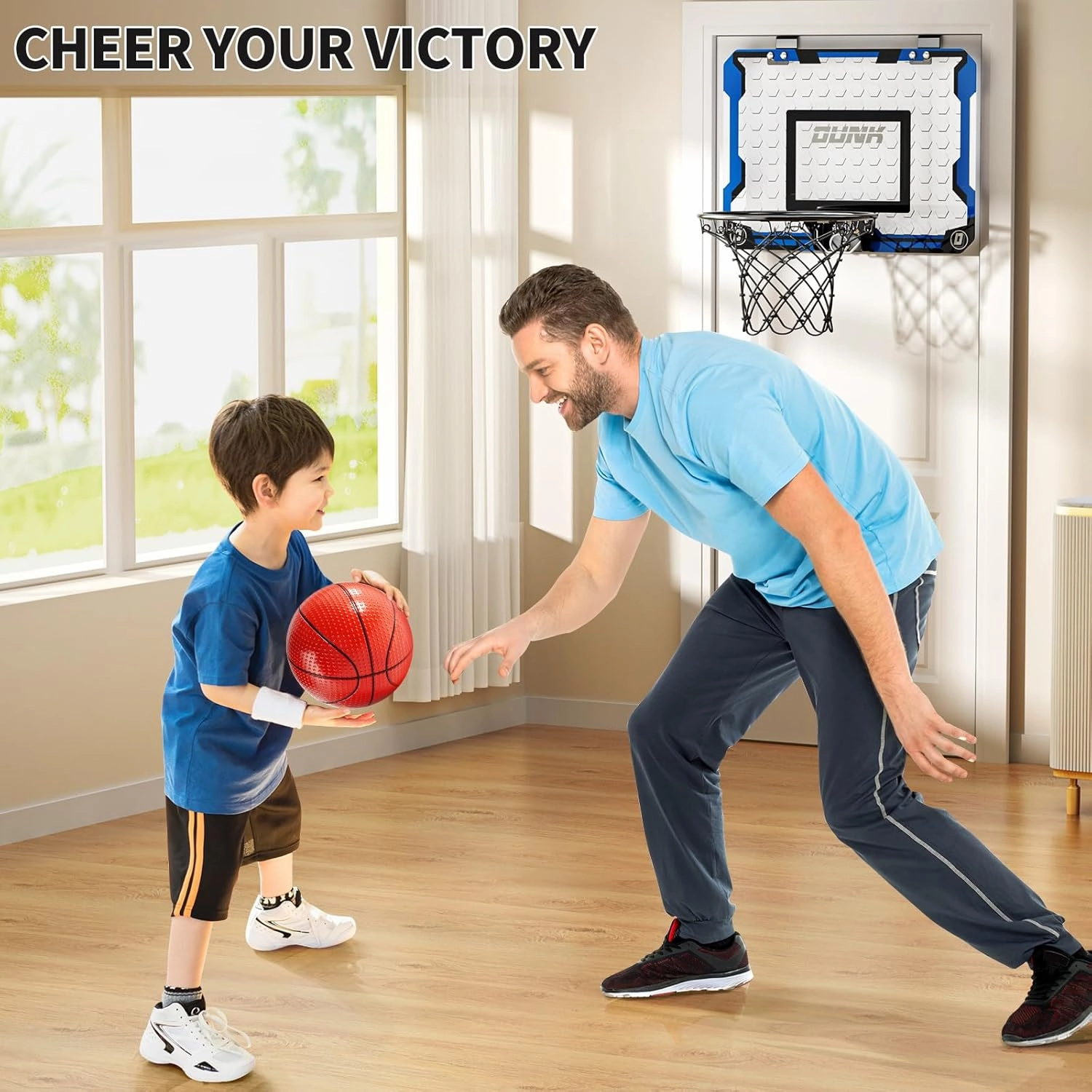 Indoor Basketball Hoop for Kids, Over The Door Mini Basketball Hoops, Mini Hoop with 4 Balls, Kids Basketball Hoop Sport Toys Gifts for 5 6 7 8 9 10 11 12  Year Old Boys