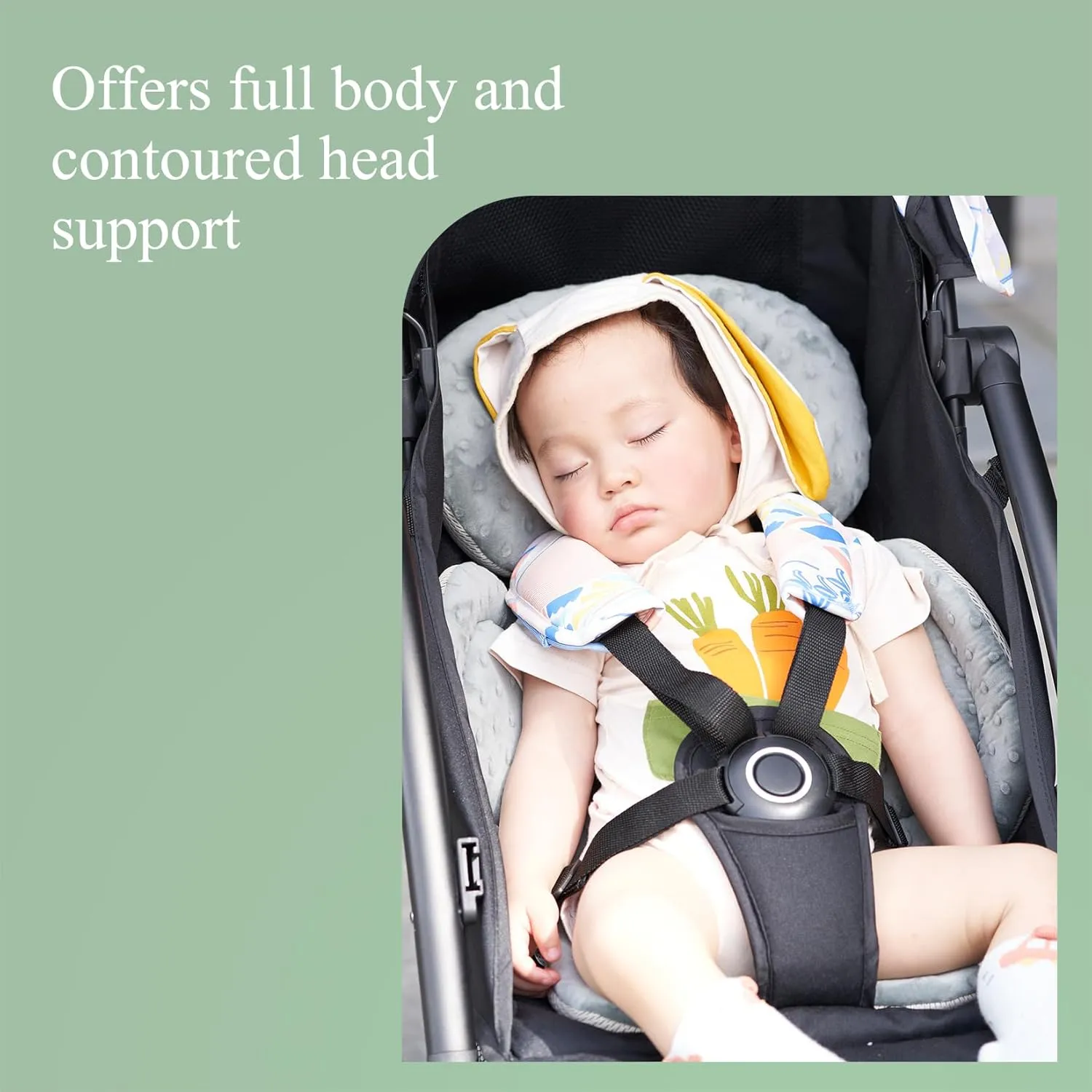 Infant Car Seat Insert, Car Seat Head and Body Supports for Babies, Soft Car Seat Insert Cushion Pad Suit for Infant Car Seats and Baby Strollers(Beige/Grey)