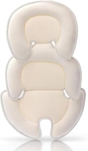Infant Car Seat Insert, Car Seat Head and Body Supports for Babies, Soft Car Seat Insert Cushion Pad Suit for Infant Car Seats and Baby Strollers(Cream White)