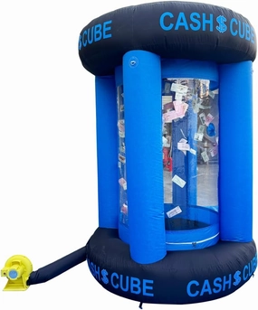 Inflatable Cash Cube Booth Inflatable Cube Cash Grab Machine Fast Money Booth Money Grab Machine with 2 Blowers for Promotion Advertising Events