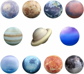Inflatable Space Planets Solar System Set- 8 Planets  Pluto Sun and Moon-11 Pieces, Astronomy for Education Galaxy Space Theme Party Decoration (11 Balloons, 40 inches)