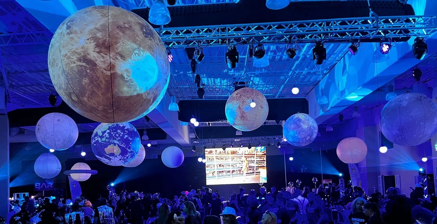 Inflatable Space Planets Solar System Set- 8 Planets  Pluto Sun and Moon-11 Pieces, Astronomy for Education Galaxy Space Theme Party Decoration (8 Balloons, 40 inches)