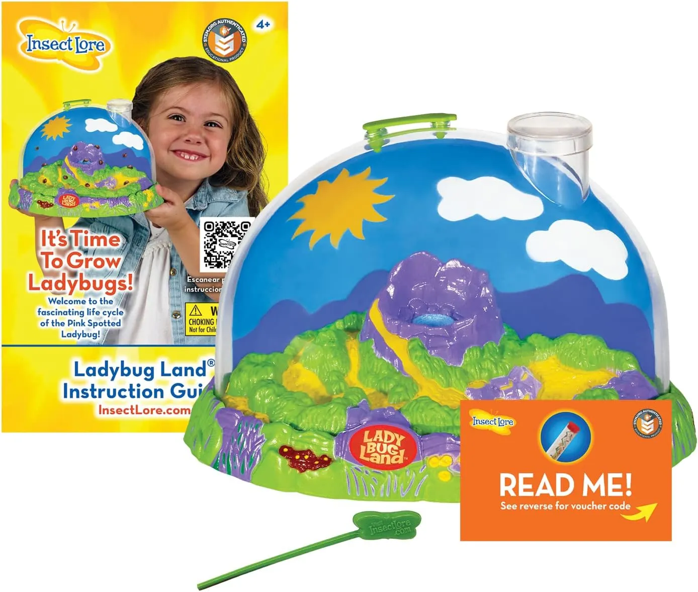 Insect Lore Ladybug Land | Ladybug Growing Kit Habitat | Redeem Voucher For Live Ladybug Larvae