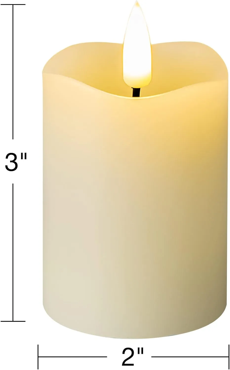 Ivory Real Wax Flameless Votive Candles with Timer, 2x3 inch Flickering LED Pillar Candles Battery Operated Set of 6