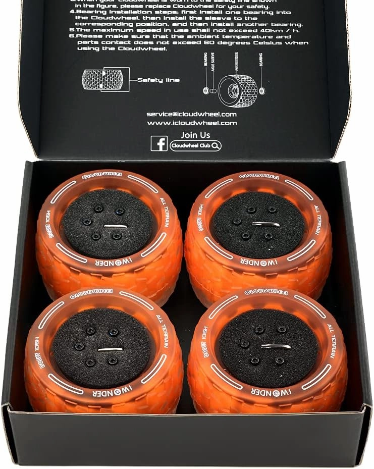 IWONDER CLOUDWHEEL Donut 105mm Hub Motor Sleeve Urban All Terrain Off Road Electric Skateboard Wheels for Hub Motor Electric Skateboards