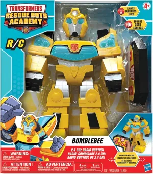 Jam'n Hasbro: Transformers Rescue Bots Academy: Bumblebee RC Robot - 12" Walking Transformer, Lights & Sounds, Radio Controlled, Full Function, 2.4 GHz