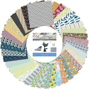 Japanese Origami Paper Set - 120 Sheets - Traditional 6x6 Folding Kit Featuring Floral, Animal, Aztec, Geometric Designs for Kids and Adults