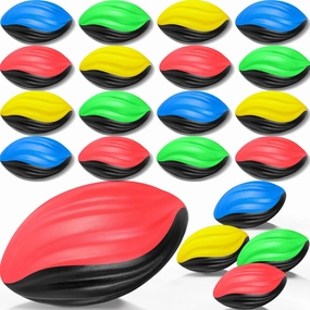 Jerify 20 Pack Mini Footballs Bulk 7 Inch Small Toy Footballs Spiral Foam Soft Sports for Indoor Outdoor Play Game Kids Party Supplies(Blue Color Series)