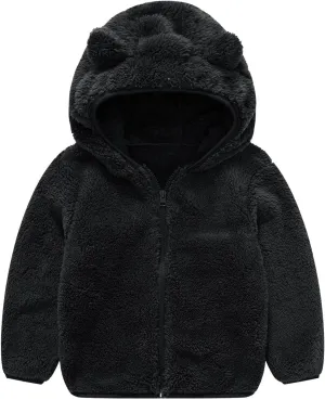 JESKIDS Toddler Girls Boys Fleece Hoody Jacket Zip Up Teddy Coat Warm Winter Outwear