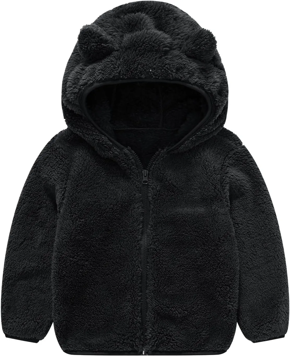 JESKIDS Toddler Girls Boys Fleece Hoody Jacket Zip Up Teddy Coat Warm Winter Outwear