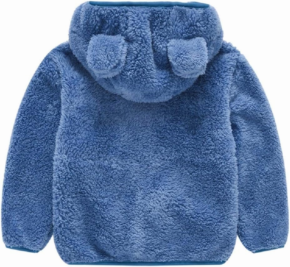 JESKIDS Toddler Girls Boys Fleece Hoody Jacket Zip Up Teddy Coat Warm Winter Outwear