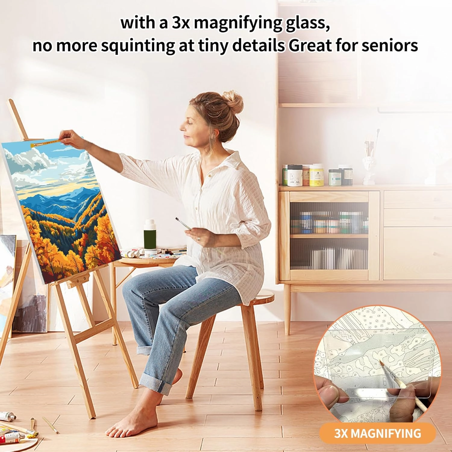 Jethami 2 Pack Great Smoky Mountains National Park Paint by Numbers Kit for Adults Easy, Natural Landscape Wander Painting National Parks at Home Canvas Art kit for Beginner Seniors 16x20 in