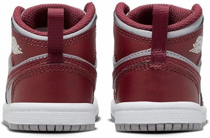 Jordan Toddler Air Jordan 1 Mid Retro Basketball Shoes Cherrywood Red Cement Grey White Sneakers