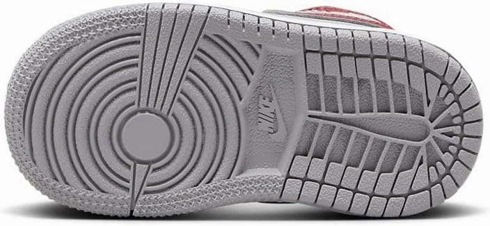 Jordan Toddler Air Jordan 1 Mid Retro Basketball Shoes Cherrywood Red Cement Grey White Sneakers