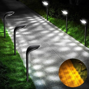 JSOT 6 Pack Solar Lights for Outside Garden Decor, IP65 Waterproof Solar Landscape Outdoor Lighting for Pathway Walkway Driveway Backyard Decoration (Cool/Warm White)