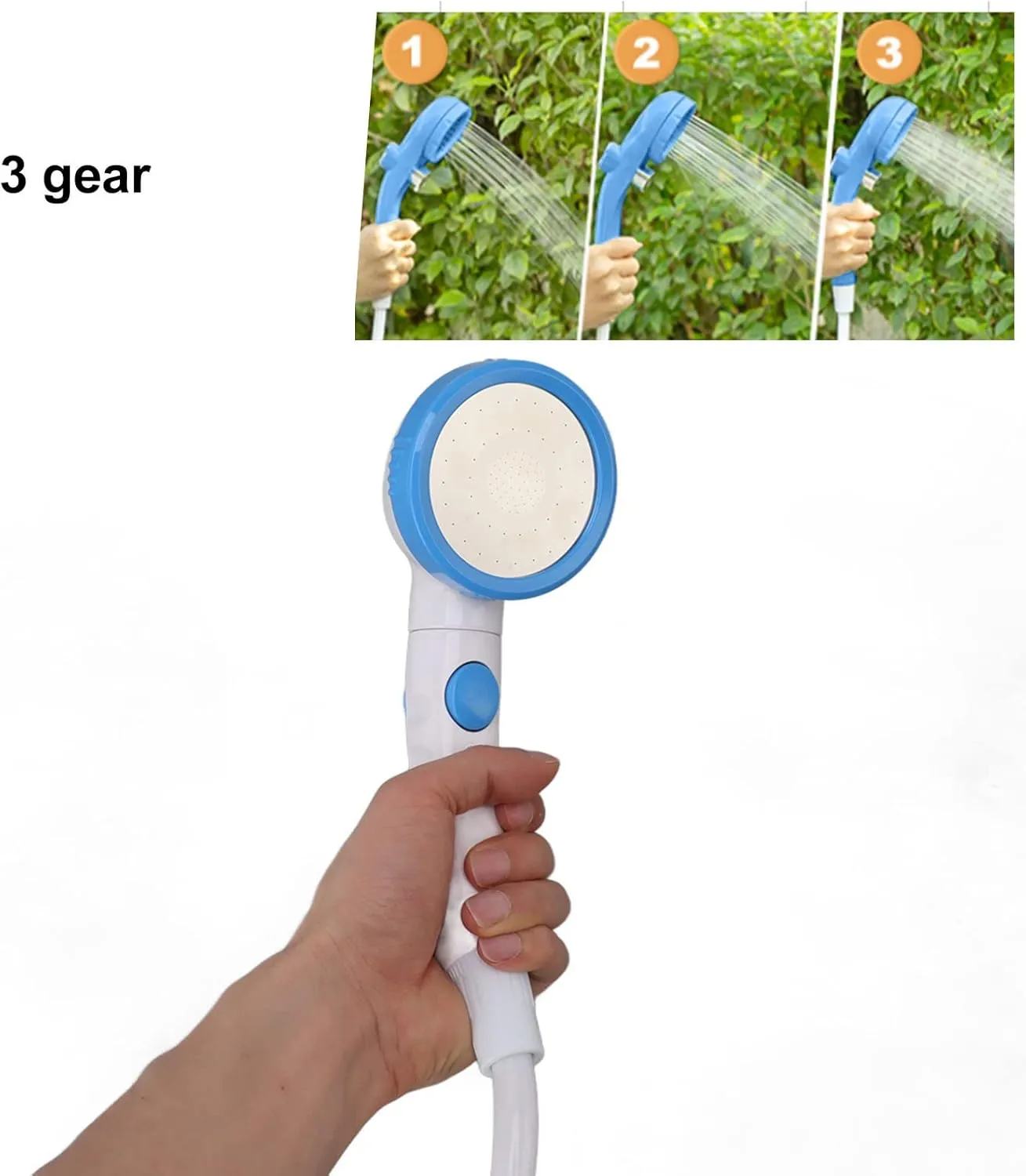JUOPZKENN Portable Shower Set,Outdoor Shower Camping, Electric Camping Shower,3 Gear Electric Battery Powered Camping Shower Pump for Outdoor Use