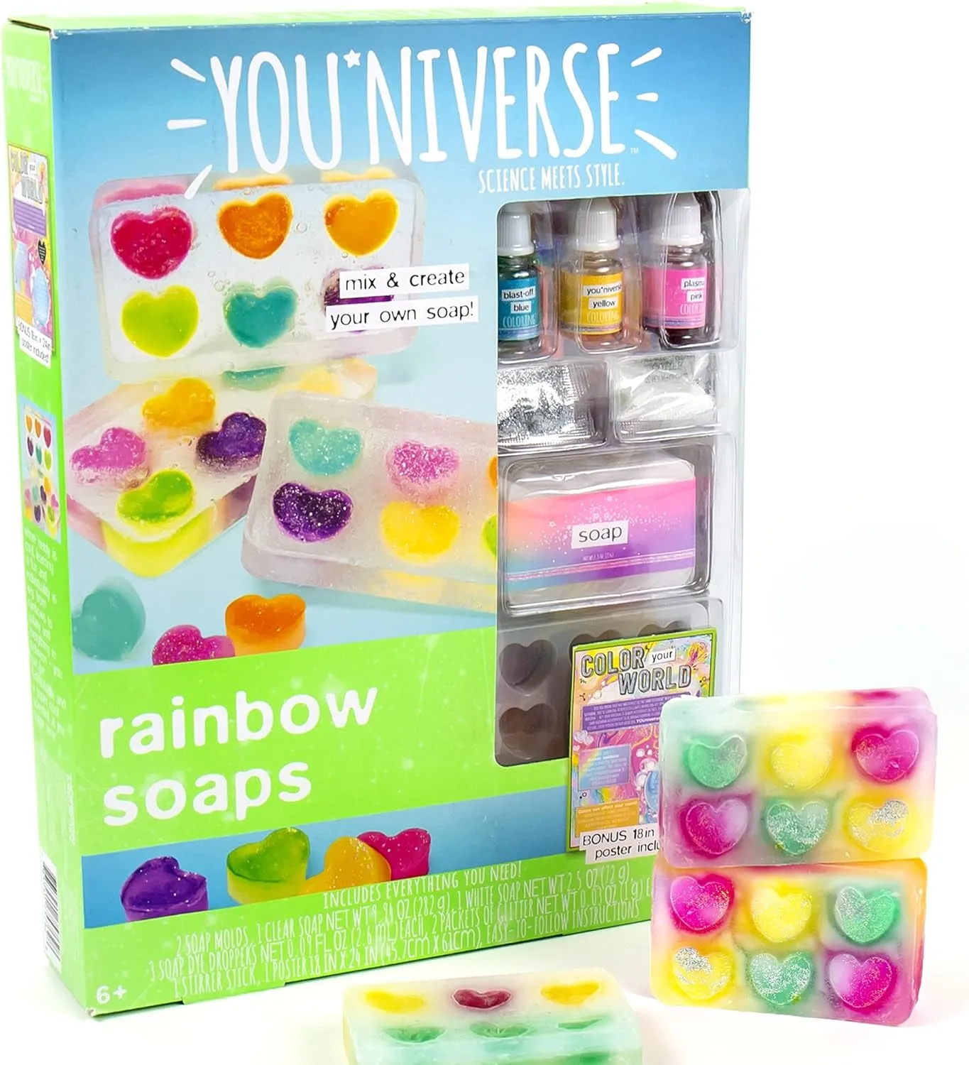 Just My Style You*niverse Rainbow Soaps, at-Home STEM Kits for Kids Age 6 and Up, DIY Scented Soap, Activities for Birthday Parties, Sleepovers