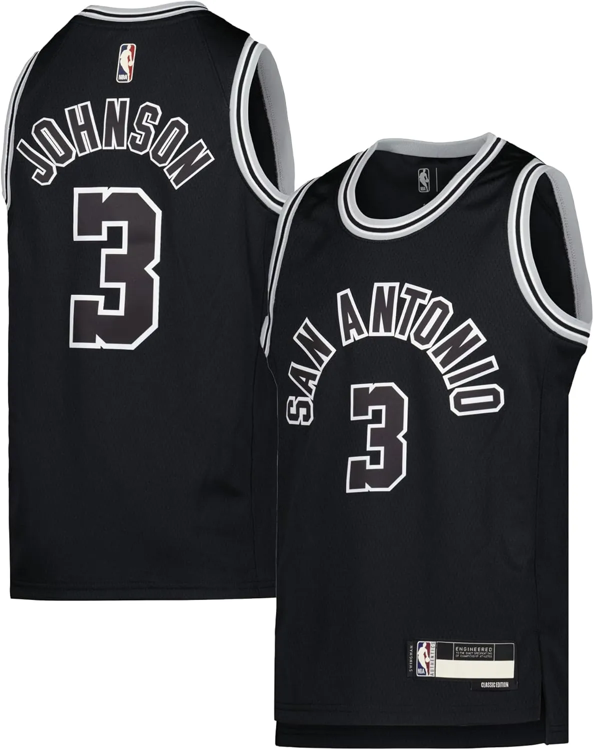 Keldon Johnson San Antonio Spurs NBA Black #50 Kids Youth 8-20 Classic Edition Swingman Player Jersey
