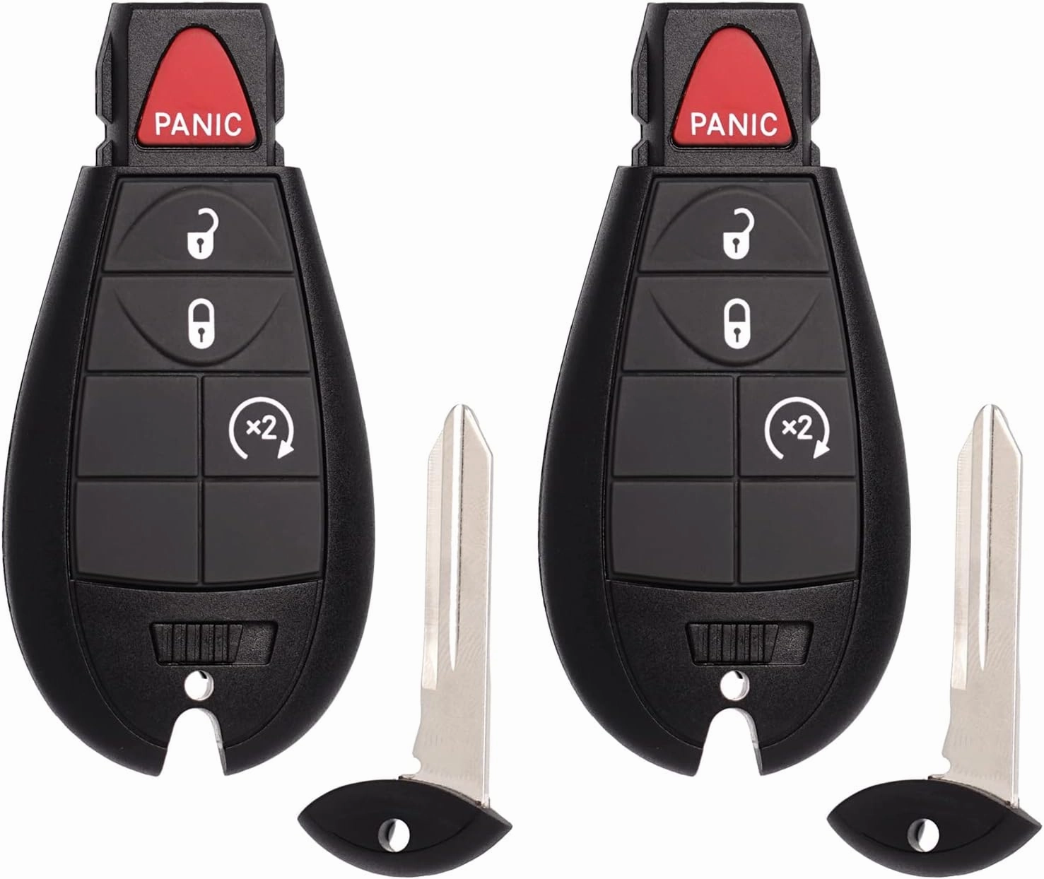 Key Fob Fobik Replacement Fits for Dodge Ram 1500 2013 2014 2015 2016 2017 2018 2019 2020 2021 2500 3500 4500 5500 2013-2018 Pickup Truck Keyless Entry Remote Start Control GQ4-53T 4B Set of 2