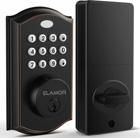 Keyless Entry Door Lock - Electronic Deadbolt Lock with Keypads, Auto Lock, 50 User Codes, Security Waterproof Smart Lock Easy to Install, Ideal for Front Door, Home Use, Apartment - ELAMOR M19 ORB