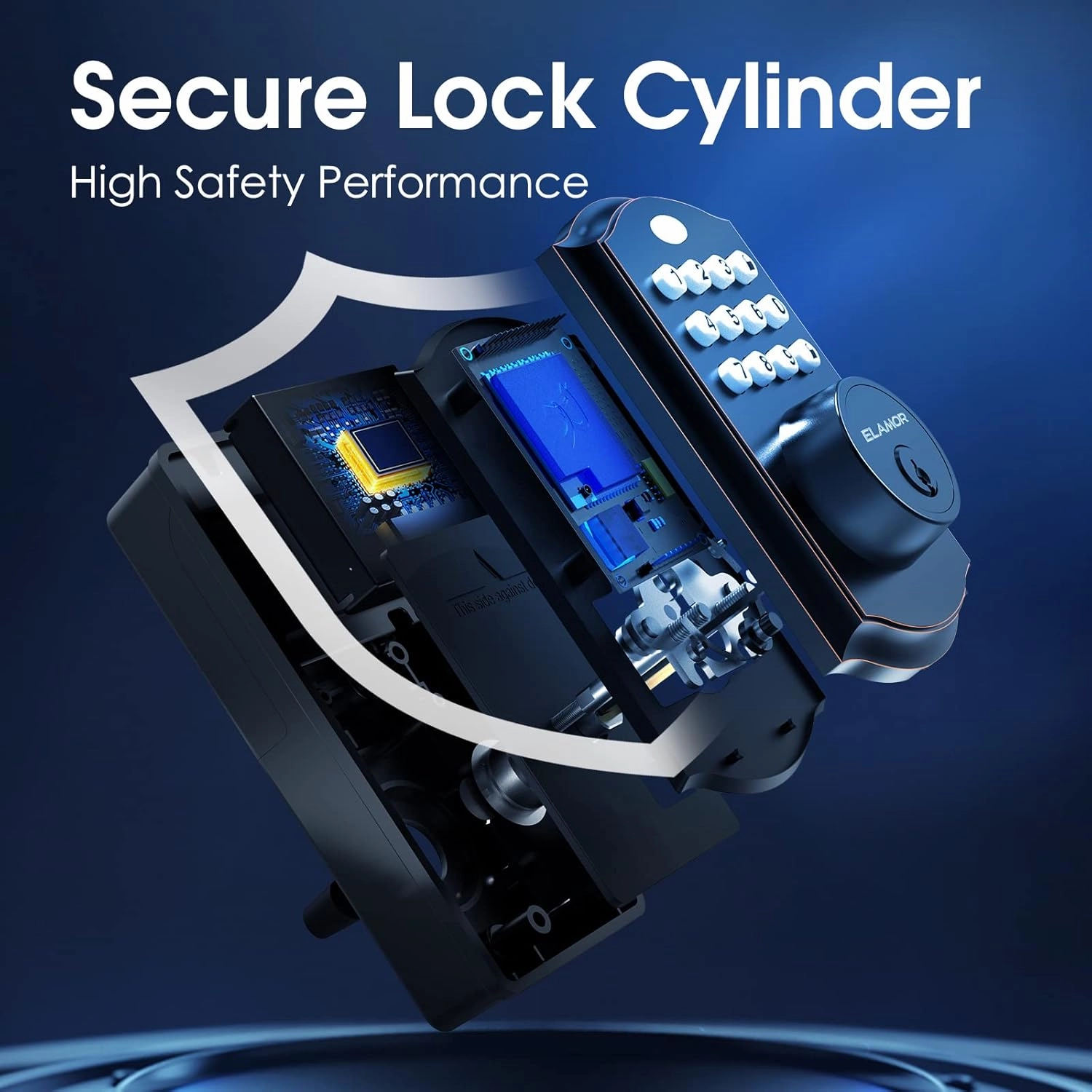 Keyless Entry Door Lock - Electronic Deadbolt Lock with Keypads, Auto Lock, 50 User Codes, Security Waterproof Smart Lock Easy to Install, Ideal for Front Door, Home Use, Apartment - ELAMOR M19 ORB