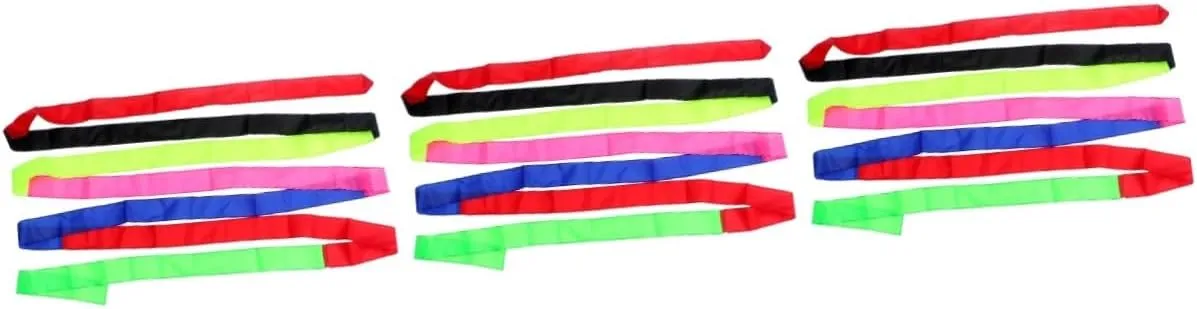 KICHOUSE 3pcs 10m Kite Tail Short Ribbon Streamer Rainbow Streamers for Giant Kite Flying (Matching)