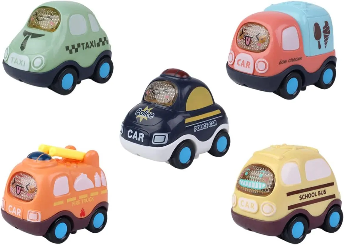 KICHOUSE 5Pcs Cartoon Inertia Car Safe Playthings for Design for Hands Engaging Fun Playtime for Boys