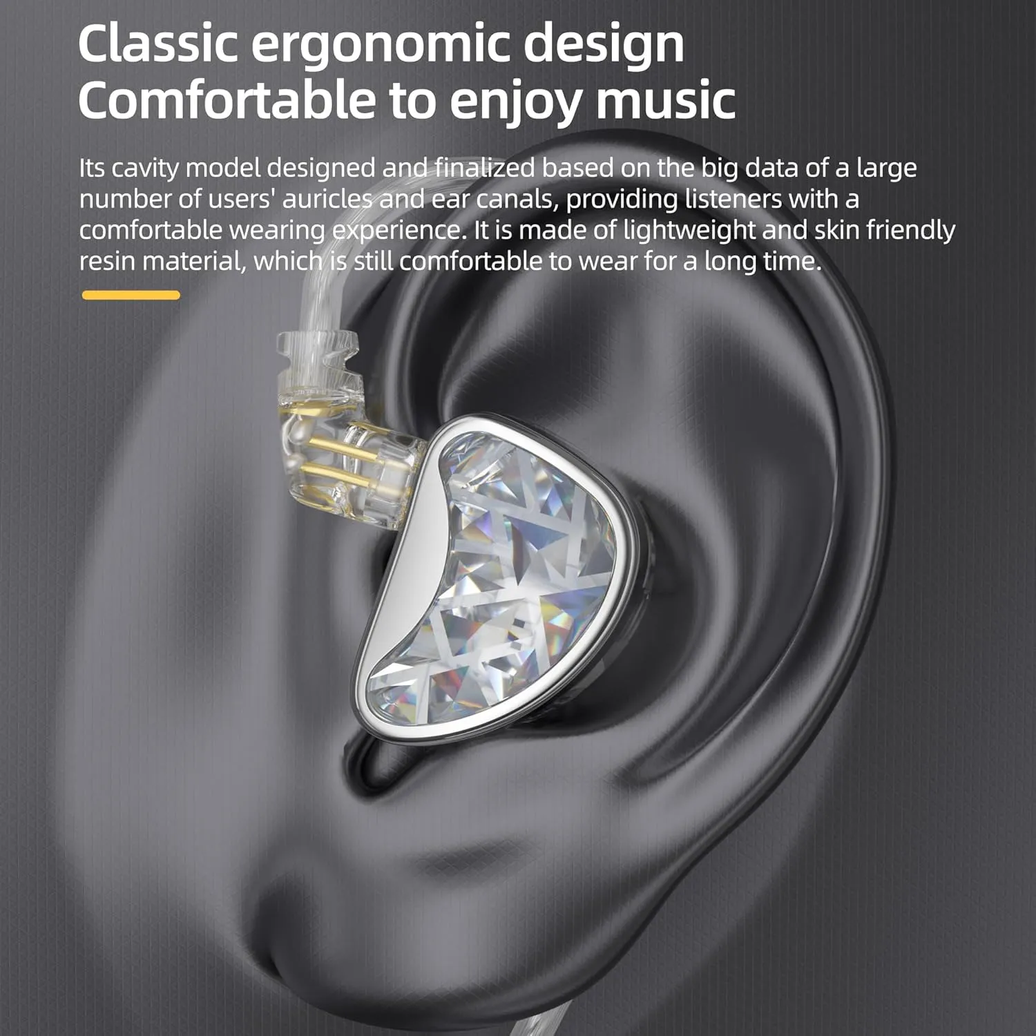 KZ AS24 in-Ear Monitor Headphone 24BA Drivers High-Performance HiFi IEM Earphones, Noise Isolation Wired Earbuds for Musicians Singer Dj Drummer Audiophile(Clear,no mic)